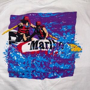 Vintage Marlboro Adventure Team Cropped White Pocket Tee